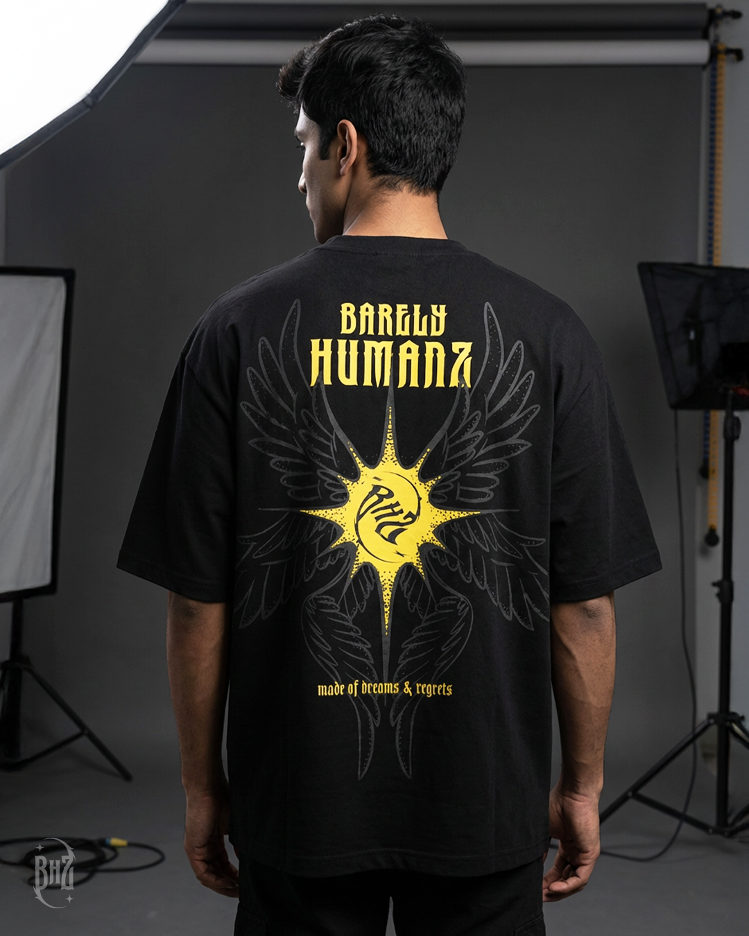 Black Wings Oversized Tee