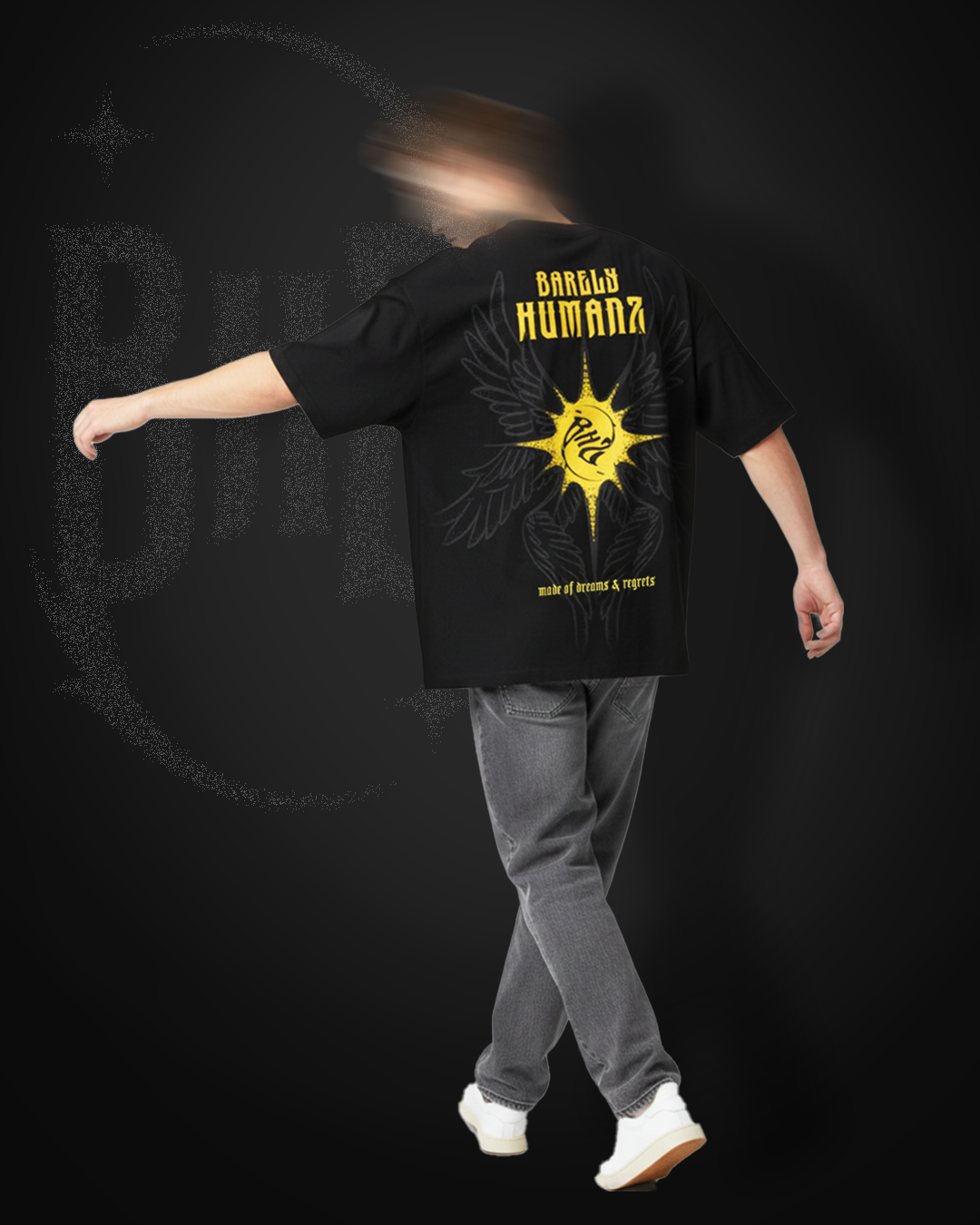 Black Wings Oversized Tee