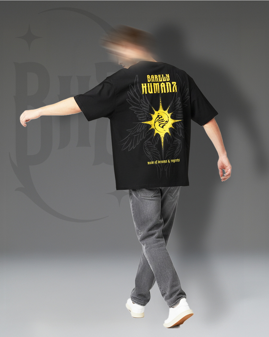 Black Wings Oversized Tee