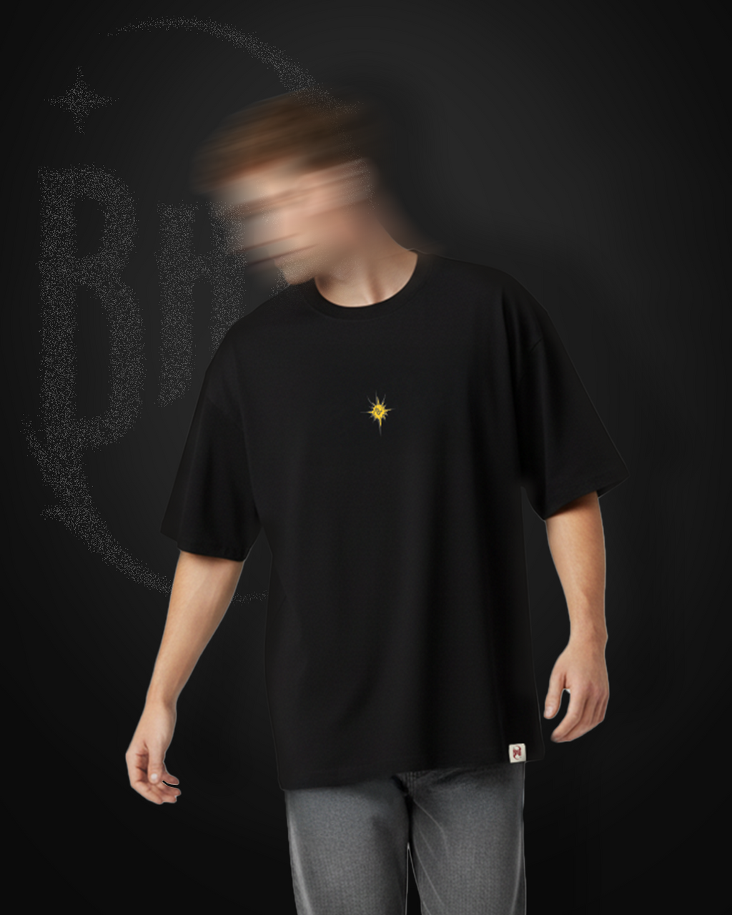 Black Wings Oversized Tee